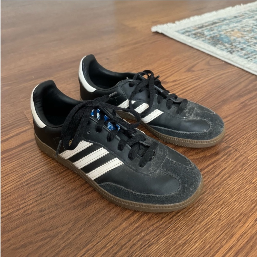 Adidas Sambas in Black with Brown Gum Sole